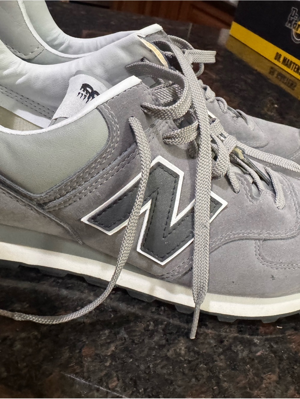 New Balance Gray Suede & Leather Lace-Up Sneakers